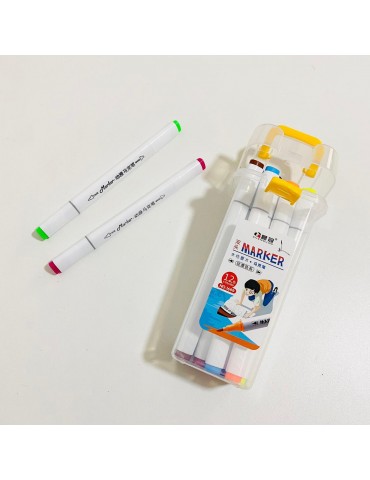 MARCADOR DOBLE PUNTA X12  MARKER